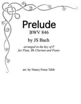 Bach Prelude (BWV 846) for Flute, Bb Clarinet and Piano P.O.D cover